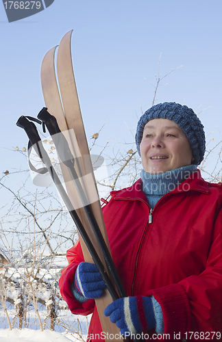 Image of The elderly woman on stroll