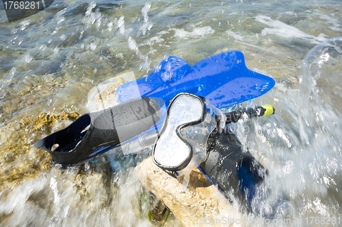 Image of Snorkeling equipment ashore