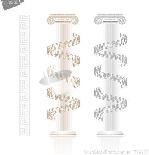 Image of Ionic Column with Greek key pattern