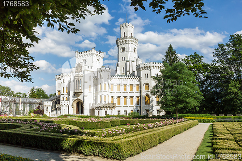 Image of Famous white castle Hluboka nad Vltavou