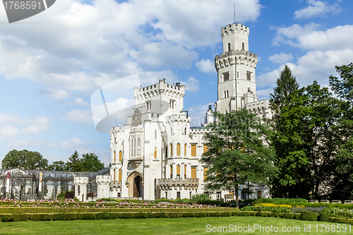 Image of Famous white castle Hluboka nad Vltavou