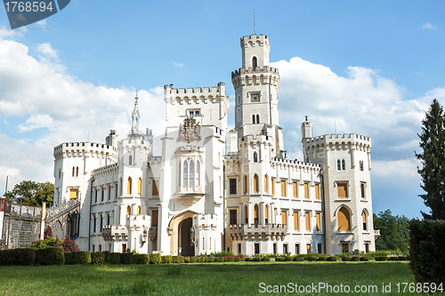 Image of Famous white castle Hluboka nad Vltavou
