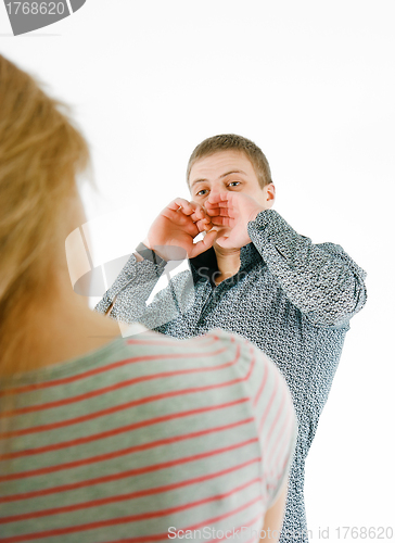 Image of frightened man