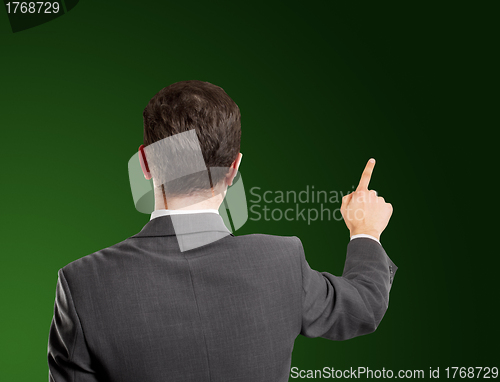 Image of Business Man Push the Button