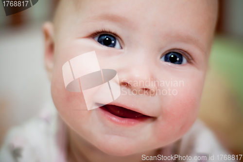 Image of smiling happy baby face close-up