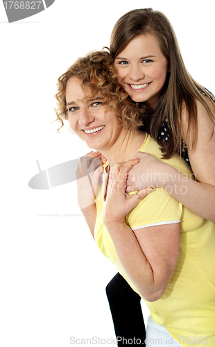 Image of Its piggyback time. Fun time