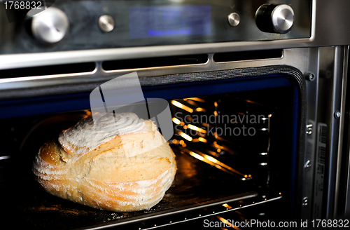 Image of Baked cake in the oven