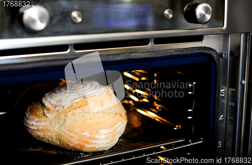 Image of Baked cake in the oven