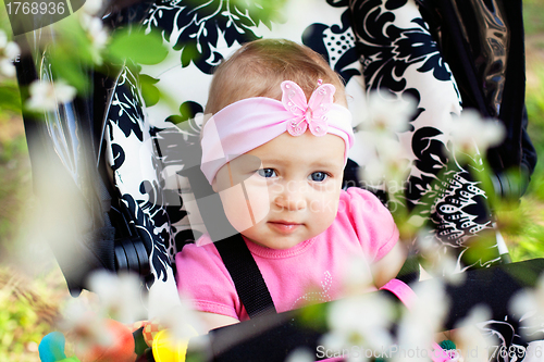 Image of bright closeup portrait of adorable baby