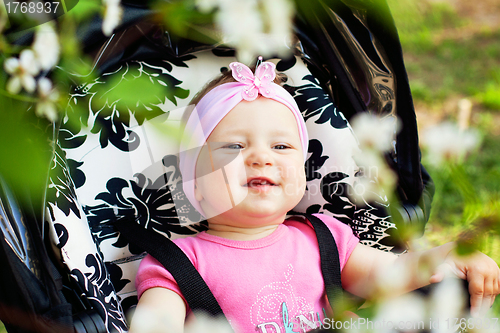 Image of bright closeup portrait of adorable baby