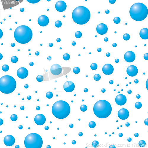 Image of Blue drops on a white background - seamless texture