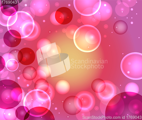 Image of background with pink and orange bubbles
