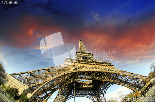 Image of Sunrise in Paris, with the Eiffel Tower 