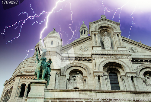 Image of Stormy Weather above Sacre Coeur in Paris