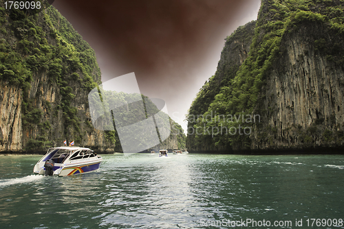 Image of Boat inside Thailand Lagoon