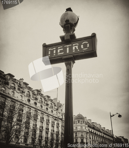 Image of Metro Sign, Symbol of Paris