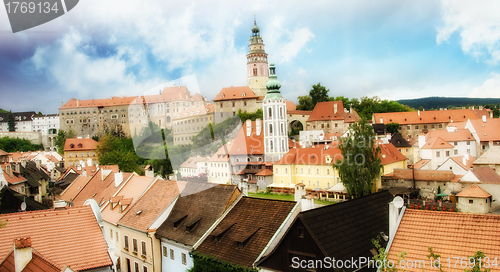 Image of The roofs of Cesky Krumlov, Czech republic