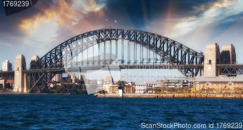 Image of Dramatic Sky above Sydney Harbour Bridge