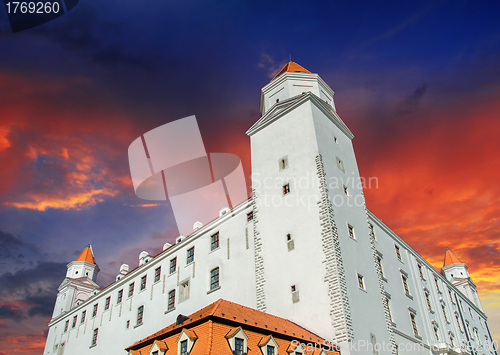 Image of Dramatic Sky above Bratislava Castle