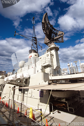 Image of War Submarine anchored in Sydney