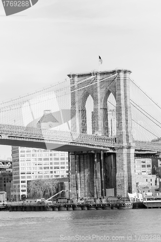 Image of Architectural Detail of Brooklyn Bridge in New York City
