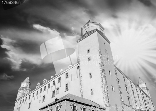 Image of Dramatic Sky above Bratislava Castle