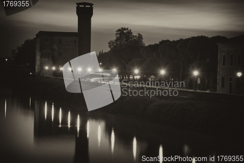 Image of Night in Pisa, Lungarni View