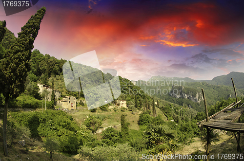 Image of Sky over Tuscan Countryside in Casoli