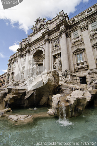 Image of Architectural Detail of Trevi Fountain in Rome