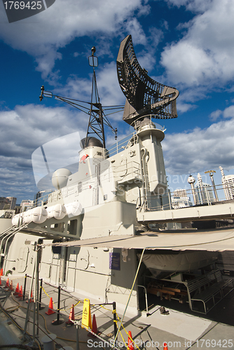 Image of War Submarine anchored in Sydney