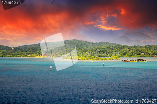 Image of Dramatic Sky above Caribbean Island