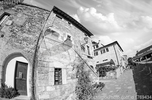 Image of Typical Ancient Homes of a Medieval Town in Tuscany