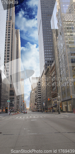 Image of Sky Colors in Manhattan with Giant Skyscrapers