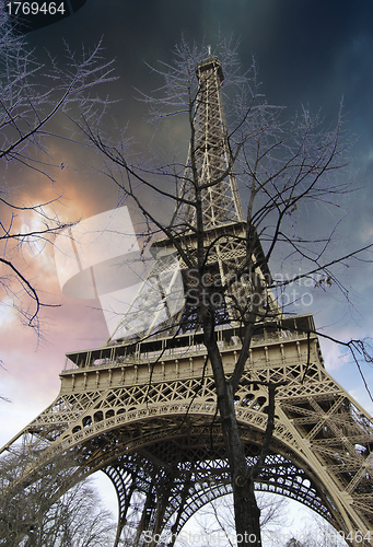 Image of Eiffel Tower from the Bottom