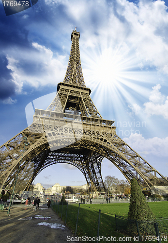 Image of Sky Colors over Eiffel Tower, Paris