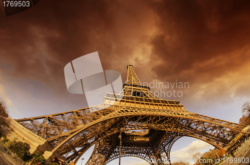 Image of Bad Weather approaching Eiffel Tower