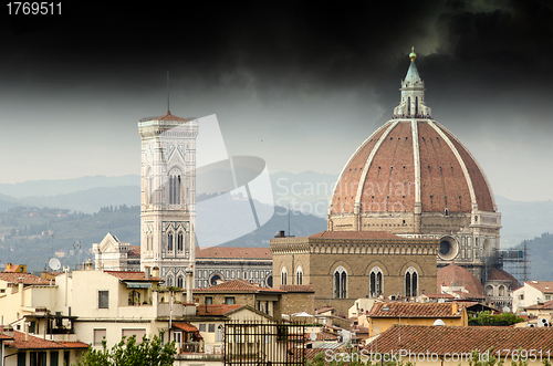 Image of The gorgeous cathedral of Firenze (Italy), The Duomo, view from 