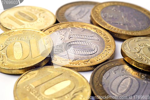 Image of Russian ten-coin closeup