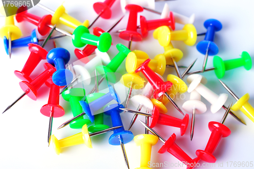 Image of Office clips on paper isolated on a white