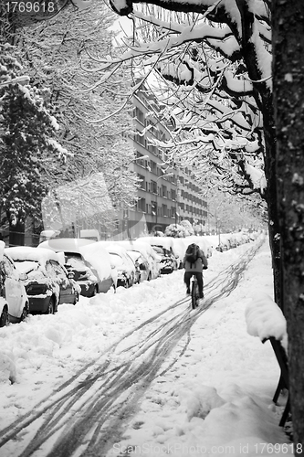 Image of Cycling in the snow