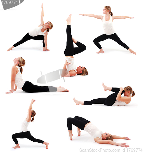 Image of Beautiful girl practicing yoga