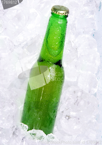 Image of bottle of beer on ice