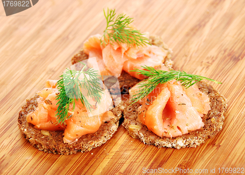Image of appetizer with salmon