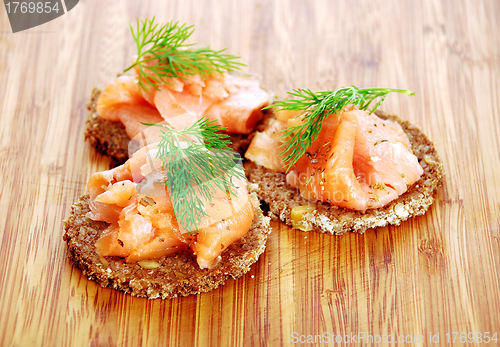 Image of appetizers with salmon 