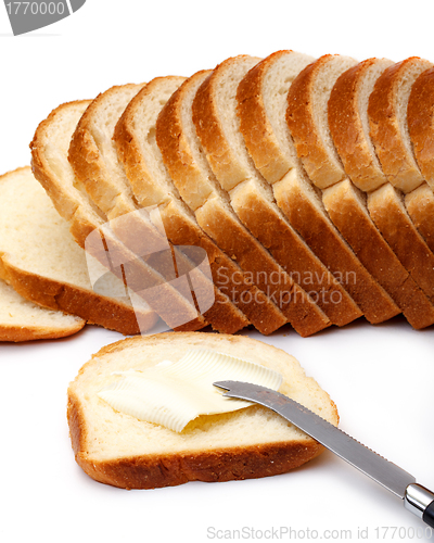 Image of Slices of Wheat Bread with Butter