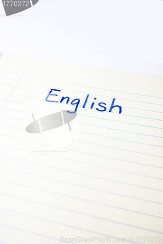 Image of English on paper