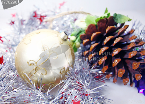 Image of Christmas balls and decorations