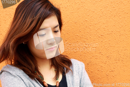 Image of Asian sad woman