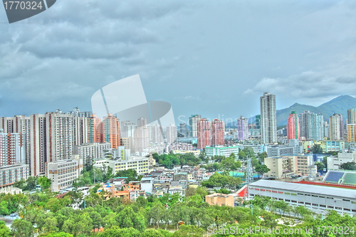 Image of Yuen Long downtown in Hong Kong, HDR image.