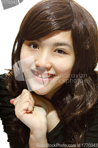 Image of Beautiful asian woman isolated on white background